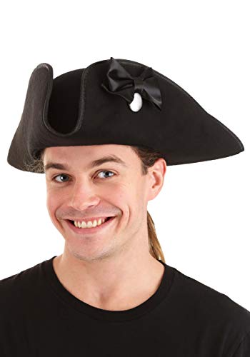elope Adult George Washing Costume Hat - Polyester Tricorn with Fastener Satin Bow Adjustable Size One Size Fits Most Standard