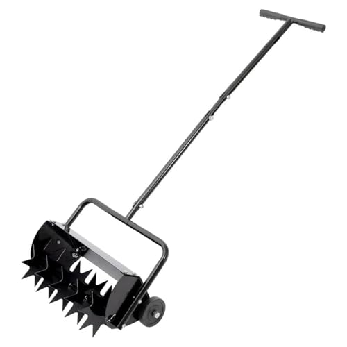 orealtrend Lawn aerator, lawn planting hole punch, manual aerator, soil aeration tool, semi-automatic gardening tool, sturdy and durable, extended handle, multifunctional, ideal for garden, lawn, farm