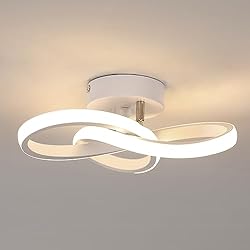 Lamparas Para Cuarto Limpio Toolight Lámpara de Techo LED, 22W 2475LM Plafón LED Techo Blanco Natural 4500K, Moderna Diseño Forma de Flor Lamparas de Techo LED para Dormitorio Pasillo Cocina Baño Comedor, Blanca, 25cm