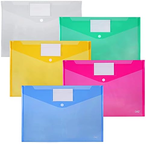 Mr. Pen- Plastic Envelopes, 10 Pack, A4, Letter Size, Plastic Envelopes with Snap Closure, Poly Envelope, Plastic Folders with Closure, Clear Plastic Folders, Plastic Pocket Folders, Document Envelope