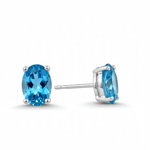 Boucles d'oreilles topaze bleue naturelle éclat éternel femme