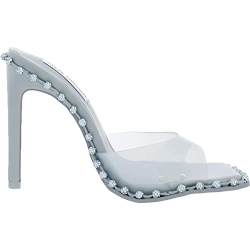 Steve Madden Zabrina Mint Green Open Toe Slide Stiletto Heel With Rhinestones (Mint Green Mule, 10) #TOP2
