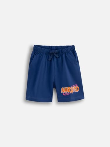 Image of Nap Chief Kids Cotton Naruto Print Co-Ord Set for Boys & Girls | Half Sleeve T-Shirt & Shorts Set | Soft Casual Summer Wear