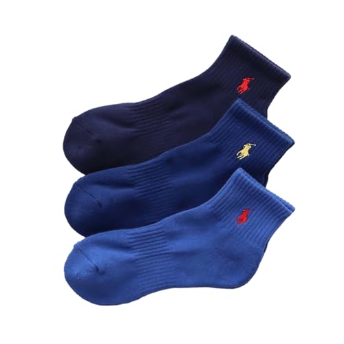 Polo Ralph Lauren 93246604/92009604/92009604 Socks Set of 3 Mens Womens Foot Pile Arch Support Multicolored 07.blue/iron blue/navy 33-37 US