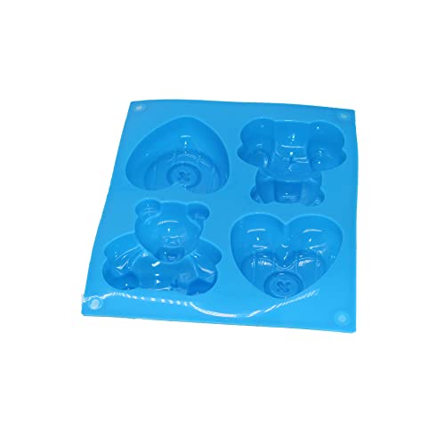 X-Haibei Baby Bear Heart Cake Chocolate Soap Pudding Silicone Mold Pan Kids Gfit #TOP2
