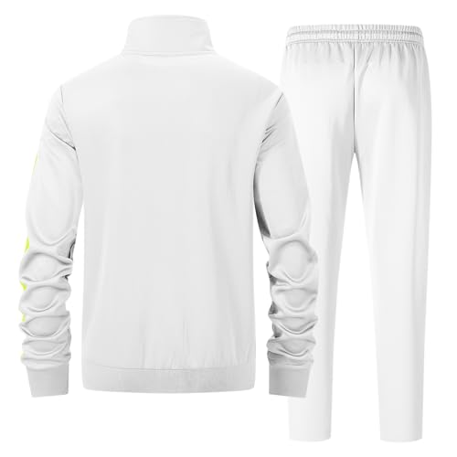ANOTWENER Herren Trainingsanzüge Sets lässig lange Ärmel voller Reißverschluss Jacke und Jogginghose Jogginganzug Sport Outfits JW-7118-M