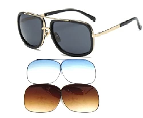 GALAXYLENSE Tony Stark Peter Parker Edith Retro Vintage Squared Glasses - Iron Men Spider Men Sunglasses - 3 Color Lens