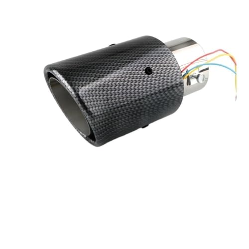 Tubo de escape universal para coche con silenciador trasero y luz LED