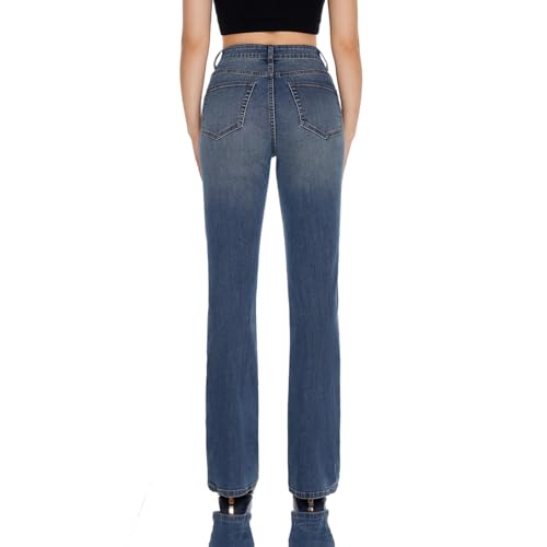 BlueMoment Women High Rise Vintage Micro Flare Stretch Bootcut Flare Retro Wash Stylish Denim Casual Stitched Comfortable3