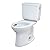TOTO Drake Two-Piece Elongated 1.28 GPF Universal Height TORNADO FLUSH Toilet with CEFIONTECT and Right-Hand Trip Lever, Cotton White - CST776CEFRG#01