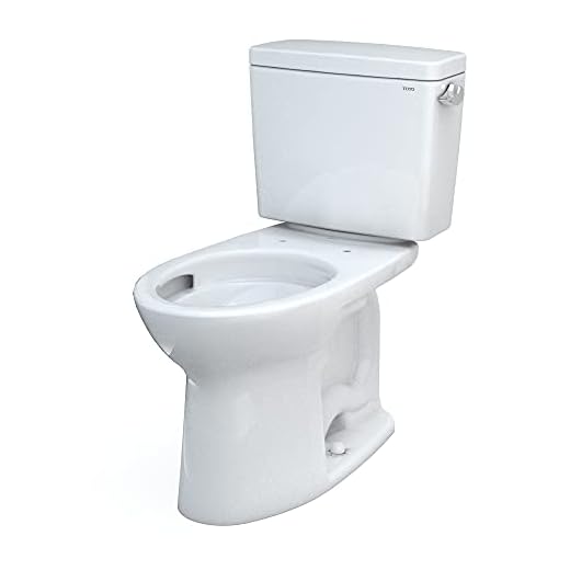 TOTO Drake Two-Piece Elongated 1.28 GPF Universal Height TORNADO FLUSH Toilet with CEFIONTECT and Right-Hand Trip Lever, 10 Inch Rough-In, Cotton White - CST776CEFRG.10#01