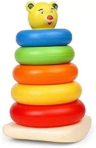 HALO NATION® Rainbow Stacking Rings - Stacks of 9 Pcs Stacking Ring, Educational Toy Multicolored Rings Tower Construction Toys for Toddler Baby Boys Girls