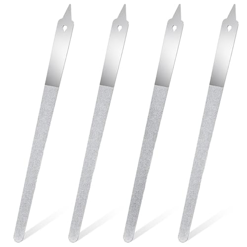 Clofiak 4 PCS Diamond Deb Nail File, 6-inch Stainless Steel Metal Nail File, Double Sided Manicure Pedicure Toenails Tools for Salon Home