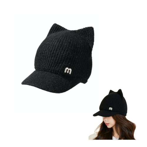 Gorro tejido suave con orejas de gato para invierno