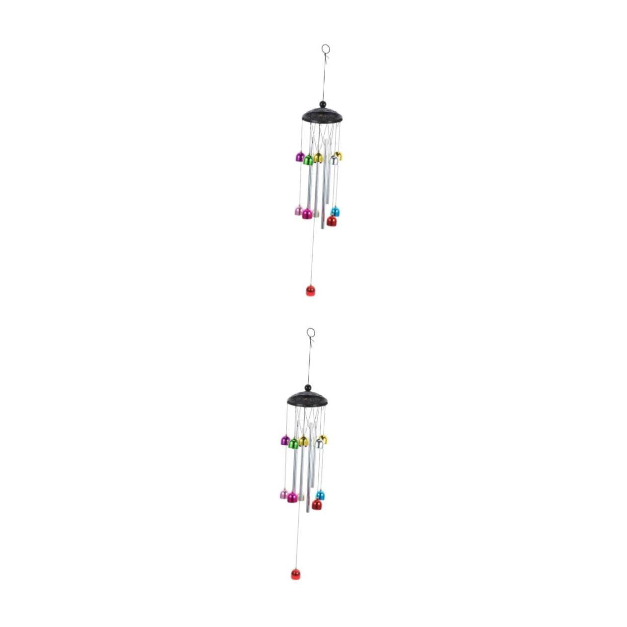 Cloche à vent colorée HEMOTON en lot de 2 pour la décoration suspendue du jardin et de la maison
