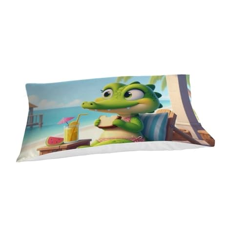 Housse de couette single crocodile en microfibre douce et facile à laver sans repassage - 7