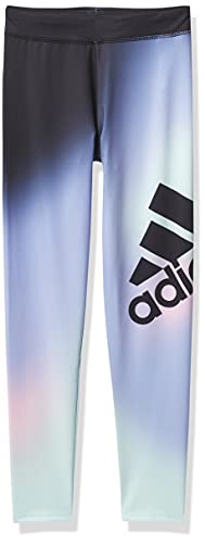 Adidas Girls  AEROREADY Ombré Graphic Tights, Black with Purple, X-Large