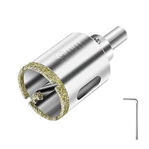 flintronic Diamond Drill Bit, 35mm Drill with Center Guide Bit, Glass Hole Saw Core Drill Bit with Diamond Surface Coating, for Glass/Tile/Ceramic/Marble/L... Cutting