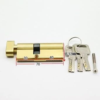 Door Lock Cylinder,Door Lock with Key,Brass Cylinder Aluminum Alloy Door Plastic Steel Bedroom Door Single Double Open Lock Cylinder(Color:80(50-30)) (Color:80(50 30)) (Size : 70(30knobs 40))