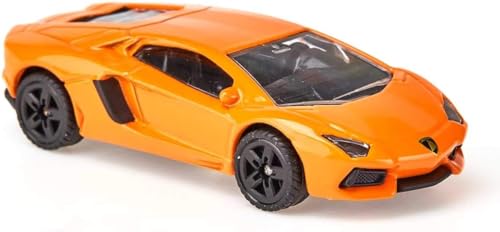 Siku 1449, Lamborghini Aventador LP 700-4 Sportwagen, Metall/Kunststoff, Orange, Spielzeugauto für Kinder