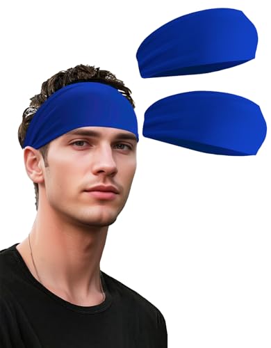 Image of Headbands for Men & Women, Sweat Headband Non-Slip Sweatband Sports Running Cycling Yoga Basketball Workout Football Training