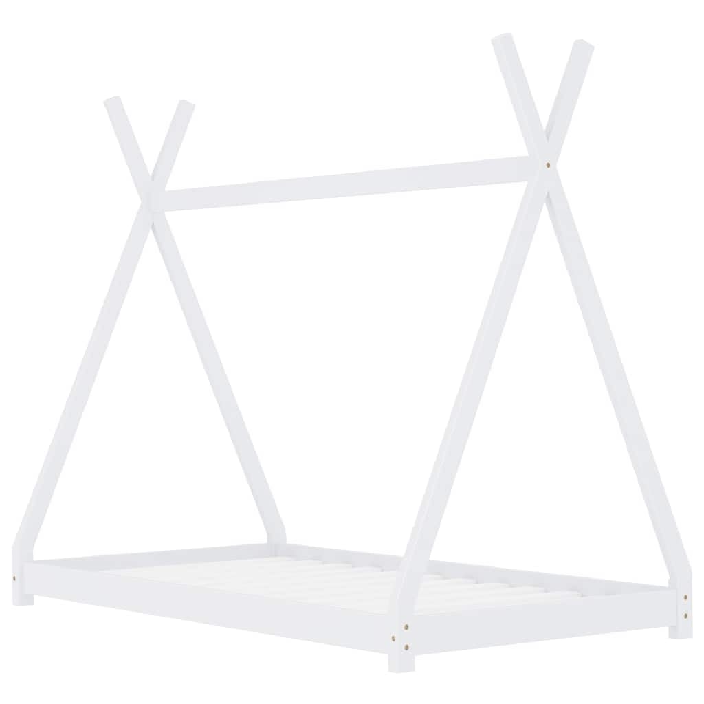 vidaXL Estructura de Cama Infantil Mueble para Habitación Dormir Cuarto de Niños Blanco 80x160 cm Madera Maciza de Pino