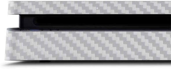 Skinit Decal Gaming Skin Compatible with PS4 Slim - White Carbon Fiber Specialty Texture Material Design