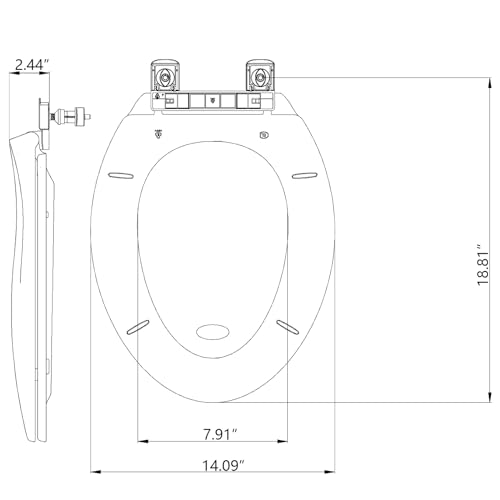 Enlongated Toilet Seat, Slow Close Toilet Cover Seat for Easy Clean and Stain-Resistant, Plastic Toilet Seat With Cover, Quick-Release Hinges and Quick-Attach Hardware,Almond