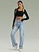 FUNUCA Straight Leg Jeans for Women,High Waisted Wide Leg Loose Microelastic Boyfriend Denim Pants A-Blue