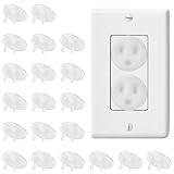 20 PCS Safety Clear Outlet Covers, Plastic Proofing Plug Covers for Power Sockets, Easy Install Electrical Outlet Protector Safety Caps for Home & Office