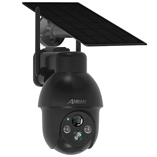 Anran 2K Security Camera Outdoor - Solar Camera Wireless With 360° View, Smart Siren, Spotlights, 3Mp Color Night Vision, Ai Human Detection, 2-Way Talk, Compatible With Alexa, Q3 Black #TOP21