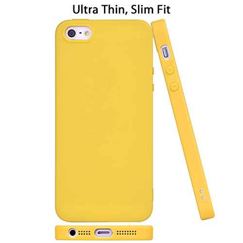 Wisdompro Case For Iphone 5, Bundle Of 5 Pack Extra Thin Slim Flit Soft Tpu Gel Protective Case Cover For Iphone Se 2016, For Iphone 5S, For Iphone 5 (Yellow, Green, Red, Pink, Light Blue) #TOP4