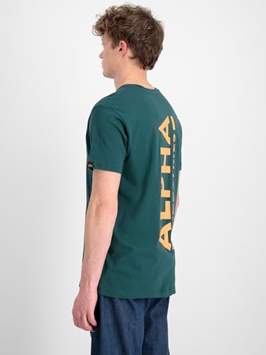 Alpha Industries Herren Backprint T, Force Green, L – Ansicht 8