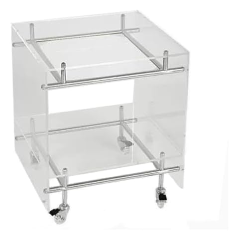 VICITON Acrylic Trolley Cart, Serving Rolling Cart with Wheels, with 3-Tiers Acrylic Shelves Cover