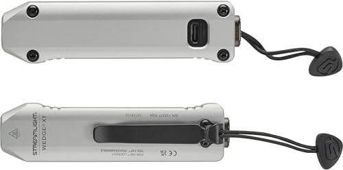 Image of Streamlight 88819 Wedge XT 500-Lumen 1,900-Candela Flat Everyday Carry Flashlight, Includes USB-Cable and Pocket Lanyard, Silver