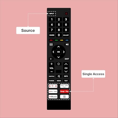 Image of Compatible with Hisense Smart Tv Remote Without Voice - Hot Keys Netflix Prime Video YouTube Music Google Play Apps and YouTube Use for LCD LED OLED QLED UHD 4K Android TV