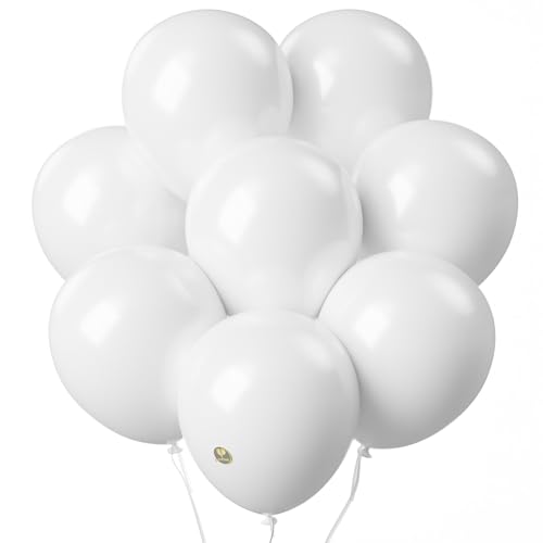 Image of AFTERLOON Biodegradable Natural Rubber Latex Balloons 24 pcs White 10 Inch, Plastic-Free Alternative Matte Color Durable Thickened Extra Strong Helium Float, Multicolor ballon Globos Decor De
