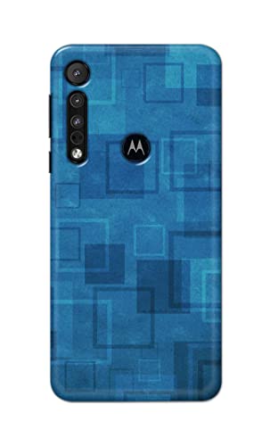 Image of Printed Hard Back Cover Case for Motorola One Macro Back Cover (Plain Azure Blue) -1302