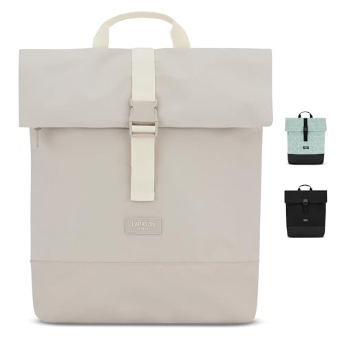 LARKSON Rucksack Damen & Herren Beige - Tammo - Rolltop Daypack für Arbeit...