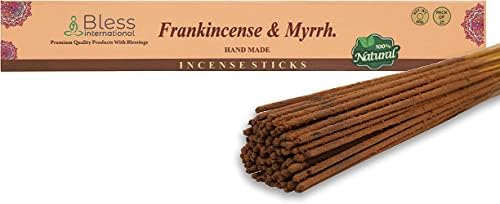 Bless-Frankincense 100%-Natural-Handmade-Hand-Dipped-Incense-Sticks Organic-Chemicals-Free for-Purification-Relaxation-Positivity-Yoga-Meditation The-Best-Woods-Scent (25 Sticks (40GM))