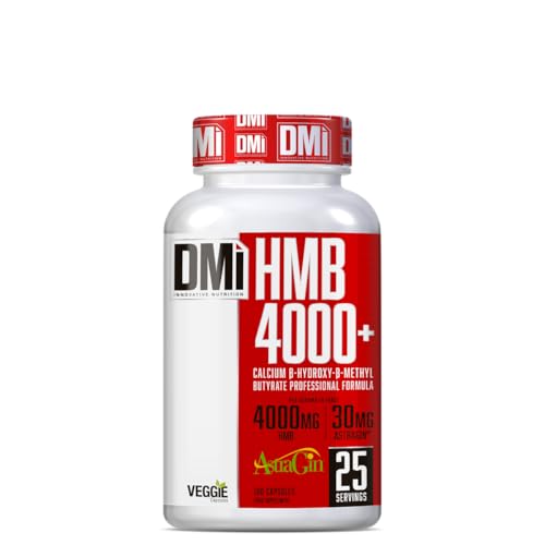 HMB 4000+ – 100 Cápsulas | Beta-Hidroxi Metilbutirato y AstraGin® | Suplemento Alimenticio para Fuerza y Recuperación Muscular