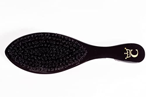 Crown Quality Products Original Contour 360 Wave Brush - Hard Flex Bristles (Black, Gold) #TOP3