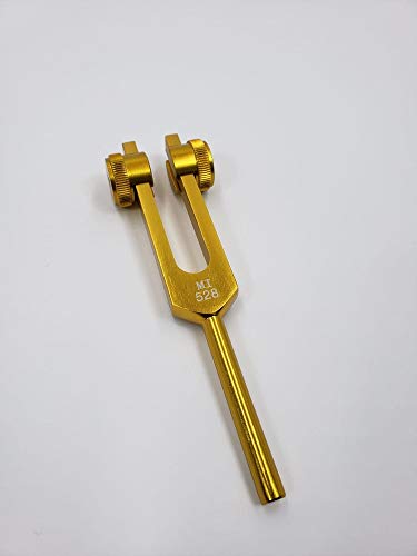 Yantra Weighted Gold 528 Hz MI Part of Solfeggio Tuning Fork Healing Sound Therapy with Mallet and Bag