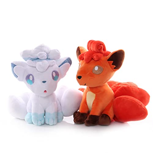 2 piezas de peluche Alola Vulpix de 8 pulgadas - Muñecas de peluche de dibujos animados de anime Cover
