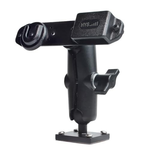 HYS Duty Drill Base Tablet Holder Mount for Truck & Vehicle, Drill Base Tablet Holder with Aluminum Arm for All HT’S Radio with Belt Clip Motorola SL300, APX6000, APX8000, & Cb Radio Mic Hang Up