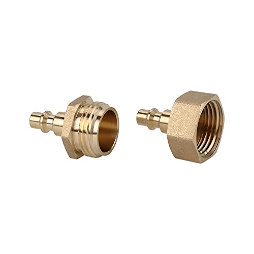 Hynade HY-CONNECT-2PCS Blowout Plug Adapter Fitting,1/4 Inch Air Compressor Quick Connect Plug Fittingto Ght 3/4 Inch Rv,Water Line,Garden Hose Faucet Winterize Sprinkler Hose Fittings thumb #5