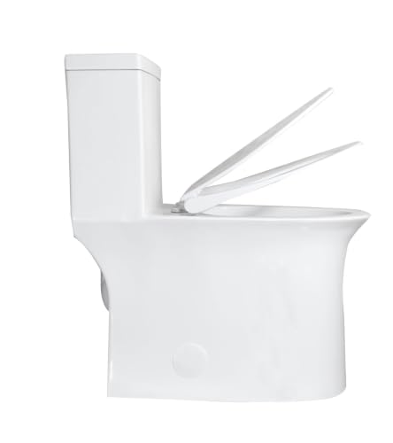 Image of One Piece Tall Toilet, 18.5-Inch Bowl, Dual Flush, White