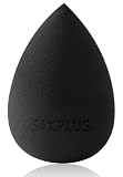 SIXPLUS シックスプラス 多機能メイク用スポンジパフ 化粧スポンジ　ドロップ型　メイクアップスポンジ　斜めカット　乾湿兼用　柔らかいメイク道具　ふわふわ化粧パフ　メイクパフ(ブラック)