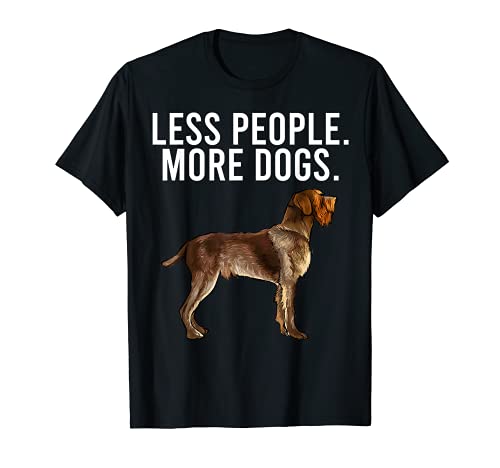 Less People More Dogs Wirehaired Pointing Griffon Funny T-Shirt, Black