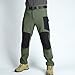 FQZWONG Men's Construction Work Utility Pants Relaxed Fit Stretch Flex Cordura Double Knee Reinforcement Carpenter Cargo（Green,Small